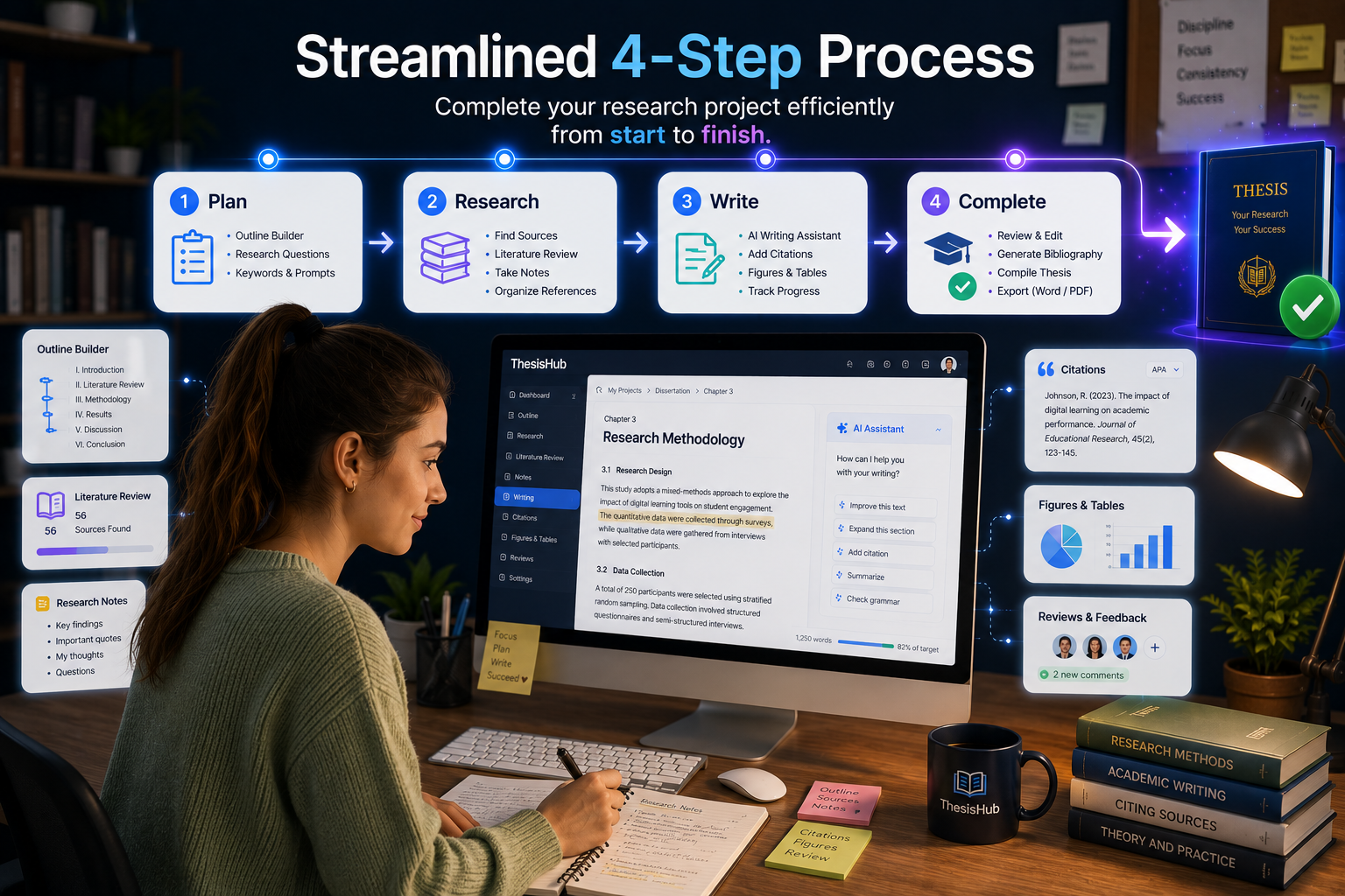 ThesisHub Streamlined Four-Step Process